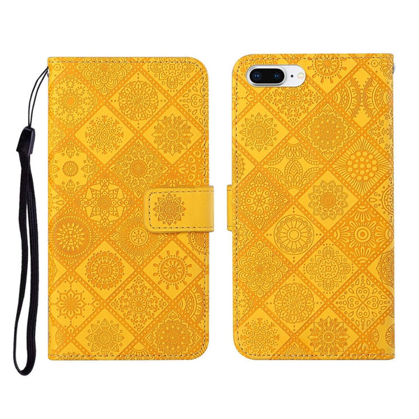 Ethnic Style Embossed Pattern Horizontal Flip Leather Case with Holder & Card Slots & Wallet & Lanyard, For iPhone 6, For iPhone 6 Plus, For iPhone 8 Plus / 7 Plus