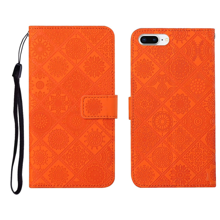 Ethnic Style Embossed Pattern Horizontal Flip Leather Case with Holder & Card Slots & Wallet & Lanyard, For iPhone 6, For iPhone 6 Plus, For iPhone 8 Plus / 7 Plus