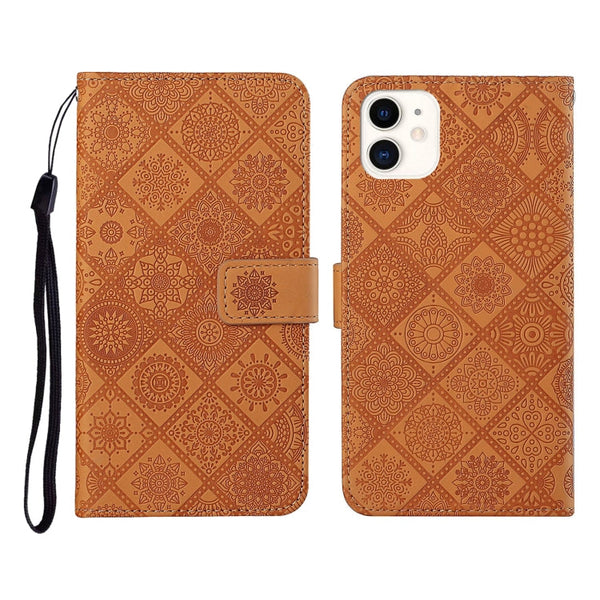 Ethnic Style Embossed Pattern Horizontal Flip Leather Case with Holder & Card Slots & Wallet & Lanyard, For iPhone 12, For iPhone 12 Mini, For iPhone 12 Pro Max