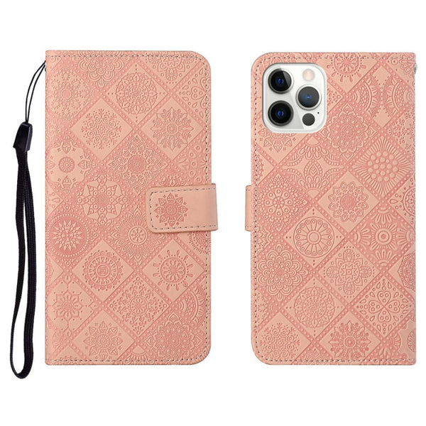 Ethnic Style Embossed Pattern Horizontal Flip Leather Case with Holder & Card Slots & Wallet & Lanyard, For iPhone 12, For iPhone 12 Mini, For iPhone 12 Pro Max