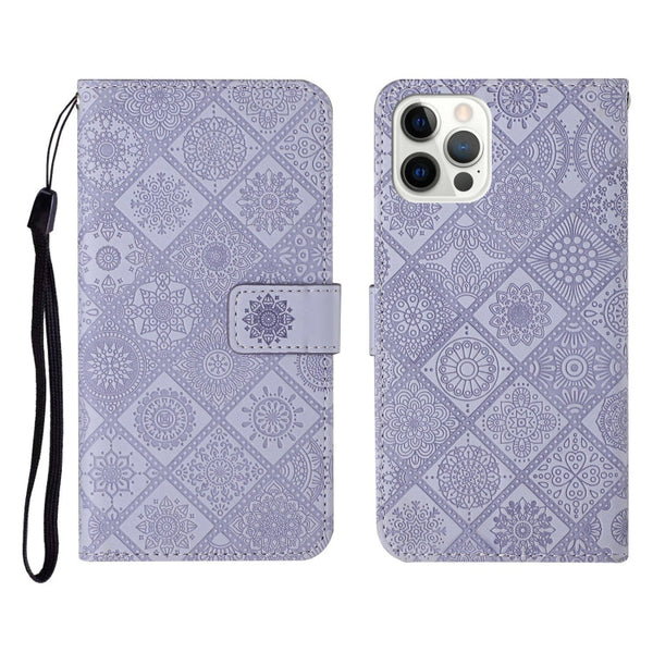 Ethnic Style Embossed Pattern Horizontal Flip Leather Case with Holder & Card Slots & Wallet & Lanyard, For iPhone 12, For iPhone 12 Mini, For iPhone 12 Pro Max