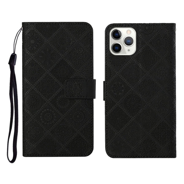 Ethnic Style Embossed Pattern Horizontal Flip Leather Case with Holder & Card Slots & Wallet & Lanyard, For iPhone 12, For iPhone 12 Mini, For iPhone 12 Pro Max