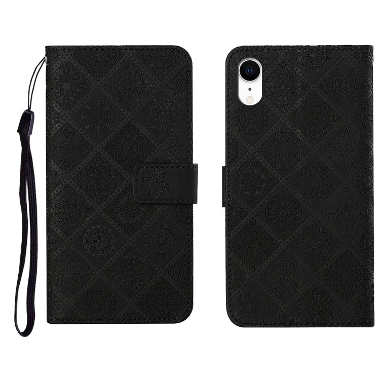Ethnic Style Embossed Pattern Horizontal Flip Leather Case with Holder & Card Slots & Wallet & Lanyard, For iPhone SE 2022 / SE 2020 / 8 / 7, For iPhone XR, For iPhone XS Max