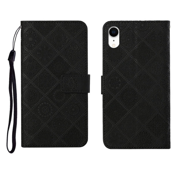 Ethnic Style Embossed Pattern Horizontal Flip Leather Case with Holder & Card Slots & Wallet & Lanyard, For iPhone SE 2022 / SE 2020 / 8 / 7, For iPhone XR, For iPhone XS Max