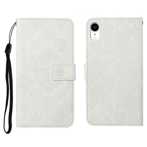 Ethnic Style Embossed Pattern Horizontal Flip Leather Case with Holder & Card Slots & Wallet & Lanyard, For iPhone SE 2022 / SE 2020 / 8 / 7, For iPhone XR, For iPhone XS Max