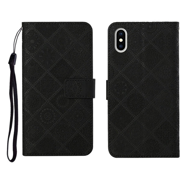 Ethnic Style Embossed Pattern Horizontal Flip Leather Case with Holder & Card Slots & Wallet & Lanyard, For iPhone SE 2022 / SE 2020 / 8 / 7, For iPhone XR, For iPhone XS Max
