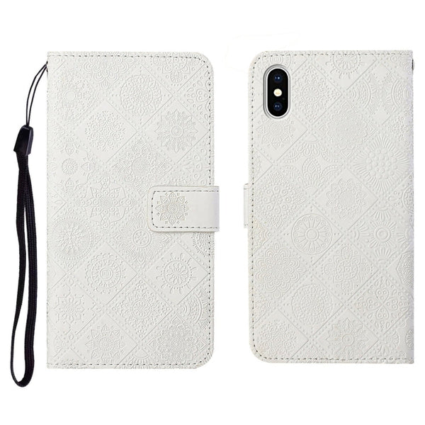 Ethnic Style Embossed Pattern Horizontal Flip Leather Case with Holder & Card Slots & Wallet & Lanyard, For iPhone SE 2022 / SE 2020 / 8 / 7, For iPhone XR, For iPhone XS Max