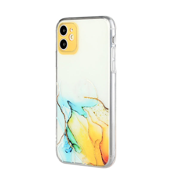 Hollow Marble Pattern TPU Straight Edge Fine Hole Protective Case, For iPhone 11, For iPhone 11 Pro, For iPhone 11 Pro Max, For iPhone 12 mini