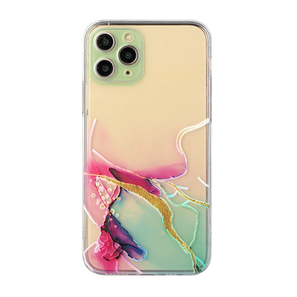 Hollow Marble Pattern TPU Straight Edge Fine Hole Protective Case, For iPhone 11, For iPhone 11 Pro, For iPhone 11 Pro Max, For iPhone 12 mini