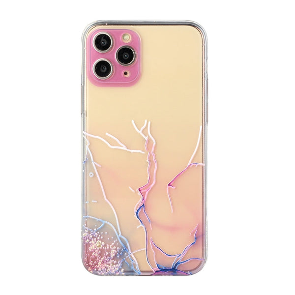 Hollow Marble Pattern TPU Straight Edge Fine Hole Protective Case, For iPhone 11, For iPhone 11 Pro, For iPhone 11 Pro Max, For iPhone 12 mini