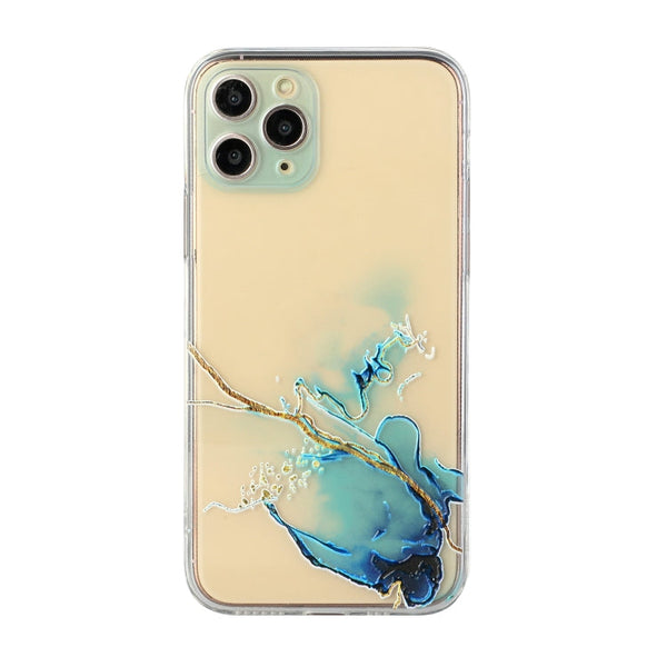 Hollow Marble Pattern TPU Straight Edge Fine Hole Protective Case, For iPhone 11, For iPhone 11 Pro, For iPhone 11 Pro Max, For iPhone 12 mini