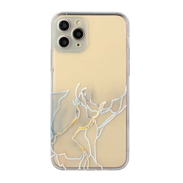 Hollow Marble Pattern TPU Straight Edge Fine Hole Protective Case, For iPhone 11, For iPhone 11 Pro, For iPhone 11 Pro Max, For iPhone 12 mini