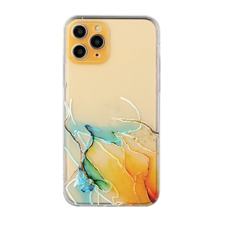 Hollow Marble Pattern TPU Straight Edge Fine Hole Protective Case, For iPhone 11, For iPhone 11 Pro, For iPhone 11 Pro Max, For iPhone 12 mini