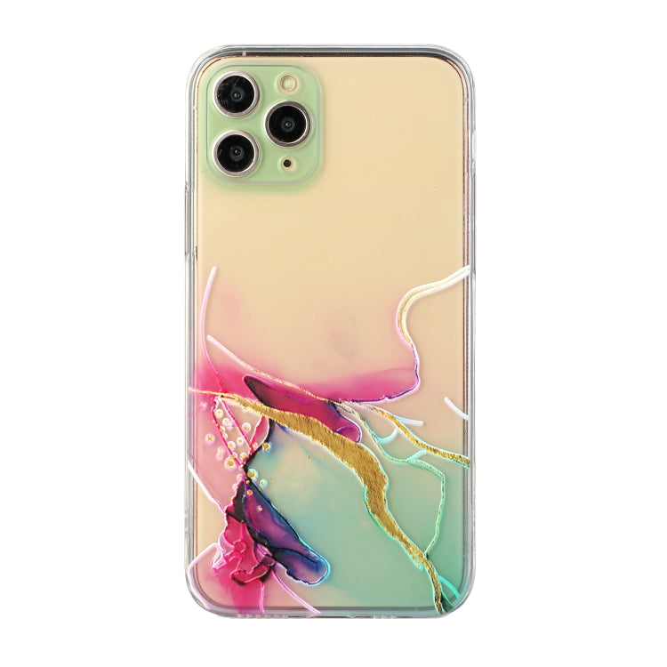 Hollow Marble Pattern TPU Straight Edge Fine Hole Protective Case, For iPhone 11, For iPhone 11 Pro, For iPhone 11 Pro Max, For iPhone 12 mini