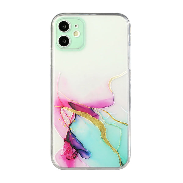 Hollow Marble Pattern TPU Straight Edge Fine Hole Protective Case, For iPhone 11, For iPhone 11 Pro, For iPhone 11 Pro Max, For iPhone 12 mini