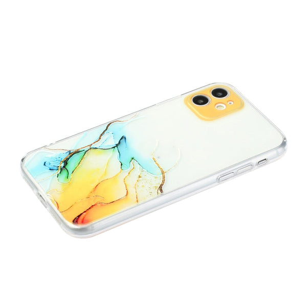 Hollow Marble Pattern TPU Straight Edge Fine Hole Protective Case, For iPhone 12, For iPhone 12 Pro, For iPhone 12 Pro Max, For iPhone XS / X