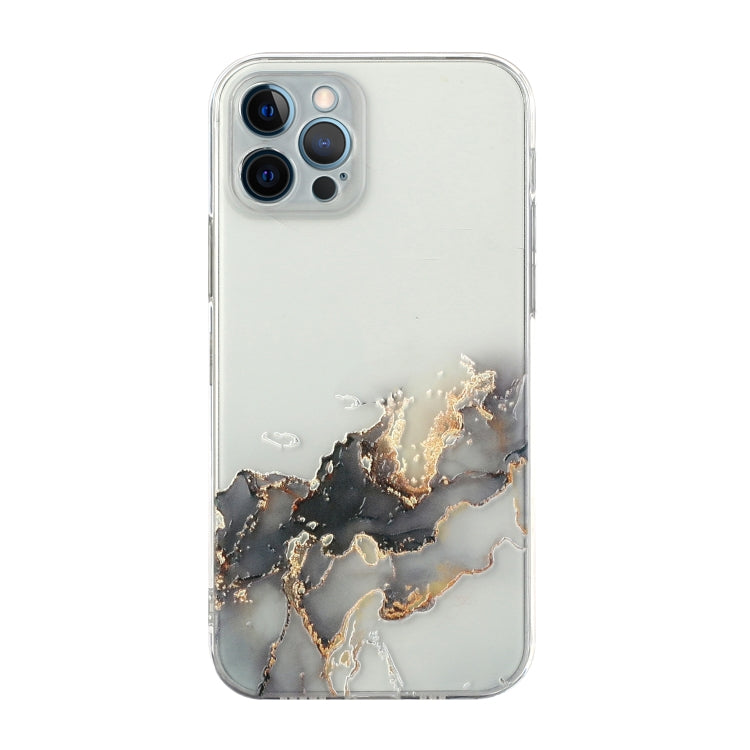 Hollow Marble Pattern TPU Straight Edge Fine Hole Protective Case, For iPhone 12, For iPhone 12 Pro, For iPhone 12 Pro Max, For iPhone XS / X