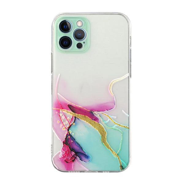 Hollow Marble Pattern TPU Straight Edge Fine Hole Protective Case, For iPhone 12, For iPhone 12 Pro, For iPhone 12 Pro Max, For iPhone XS / X