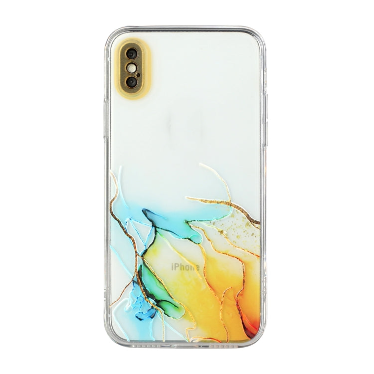 Hollow Marble Pattern TPU Straight Edge Fine Hole Protective Case, For iPhone XR, For iPhone XS Max