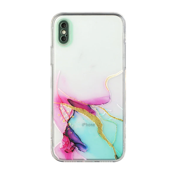 Hollow Marble Pattern TPU Straight Edge Fine Hole Protective Case, For iPhone XR, For iPhone XS Max