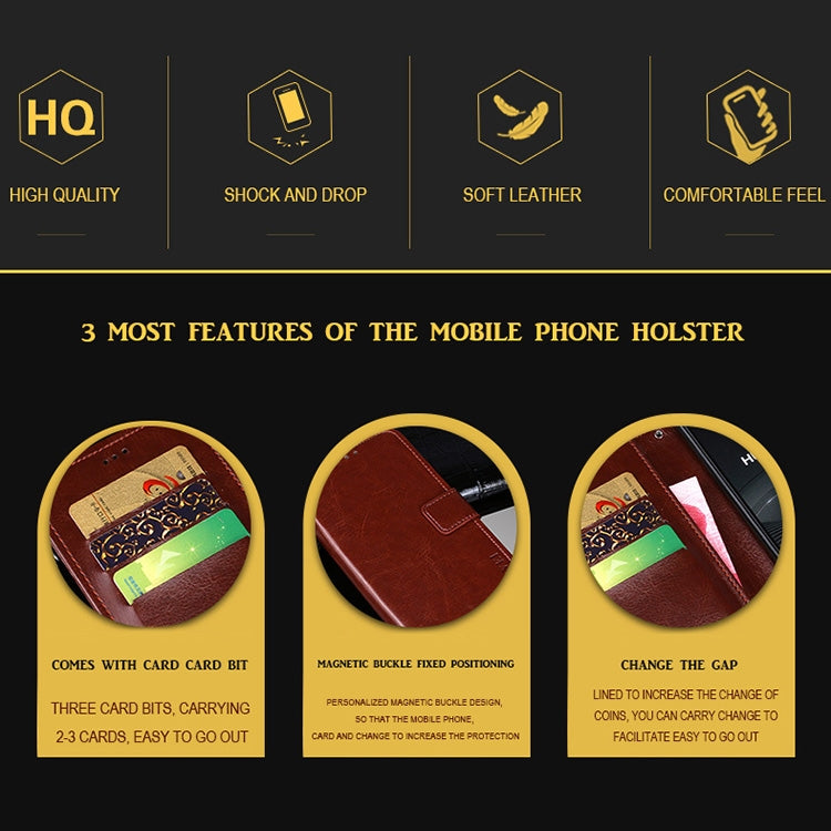 idewei Crazy Horse Texture Horizontal Flip Leather Case with Holder & Card Slots & Wallet, For OPPO Reno5 Pro 5G, For UMIDIGI A7S, For vivo Y52s, For Alcatel 1B 2020