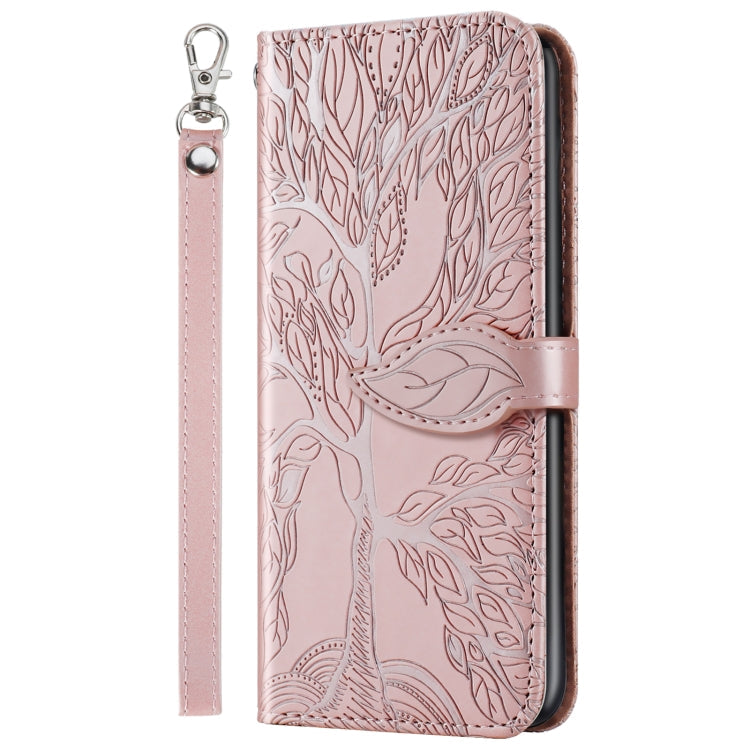 Life of Tree Embossing Pattern Horizontal Flip Leather Case with Holder & Card Slot & Wallet & Photo Frame & Lanyard