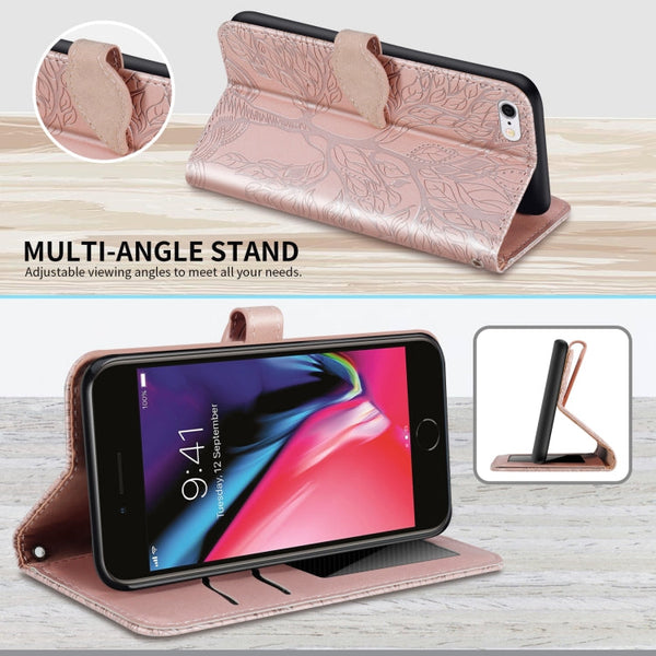 Life of Tree Embossing Pattern Horizontal Flip Leather Case with Holder & Card Slot & Wallet & Photo Frame & Lanyard