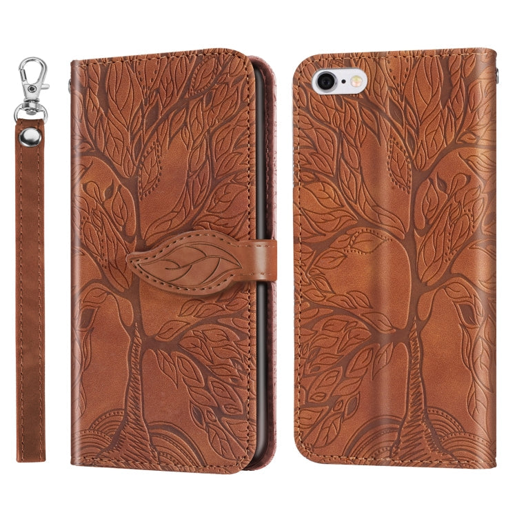 Life of Tree Embossing Pattern Horizontal Flip Leather Case with Holder & Card Slot & Wallet & Photo Frame & Lanyard
