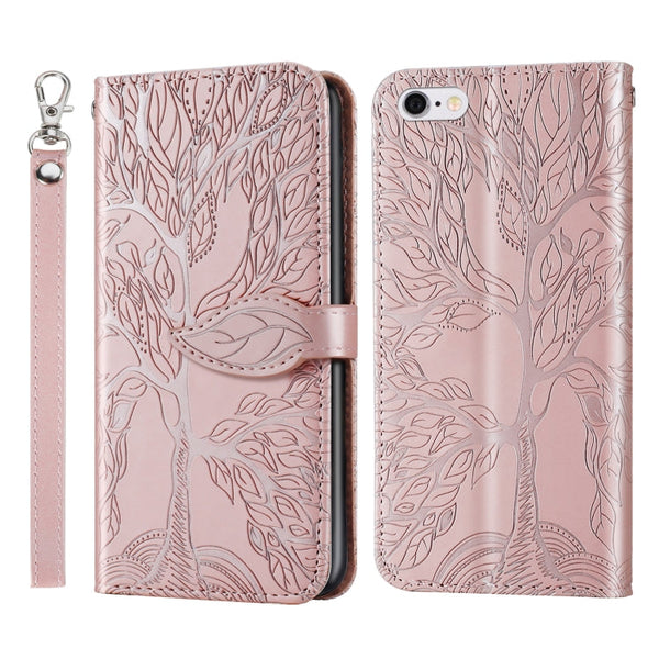 Life of Tree Embossing Pattern Horizontal Flip Leather Case with Holder & Card Slot & Wallet & Photo Frame & Lanyard