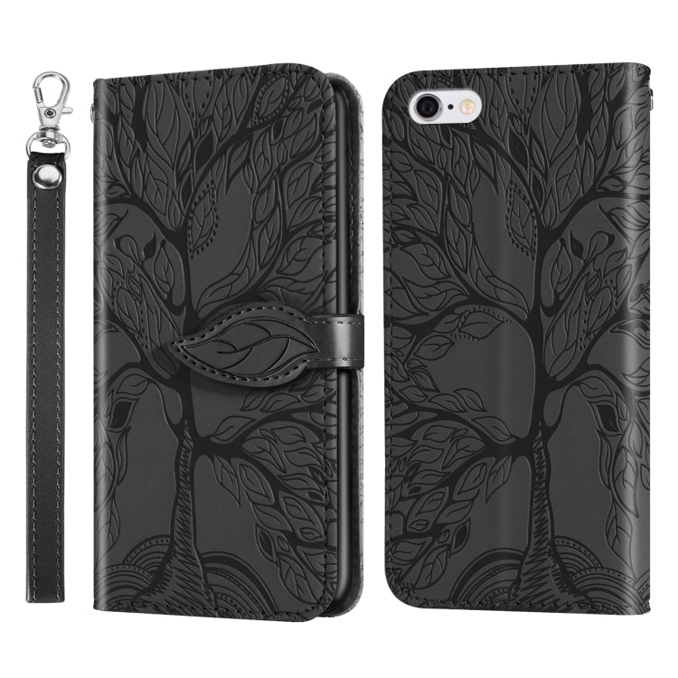 Life of Tree Embossing Pattern Horizontal Flip Leather Case with Holder & Card Slot & Wallet & Photo Frame & Lanyard