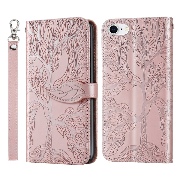 Life of Tree Embossing Pattern Horizontal Flip Leather Case with Holder & Card Slot & Wallet & Photo Frame & Lanyard