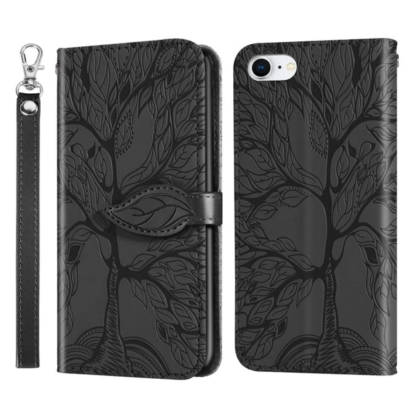 Life of Tree Embossing Pattern Horizontal Flip Leather Case with Holder & Card Slot & Wallet & Photo Frame & Lanyard