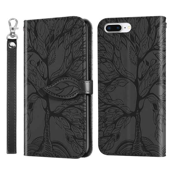 Life of Tree Embossing Pattern Horizontal Flip Leather Case with Holder & Card Slot & Wallet & Photo Frame & Lanyard