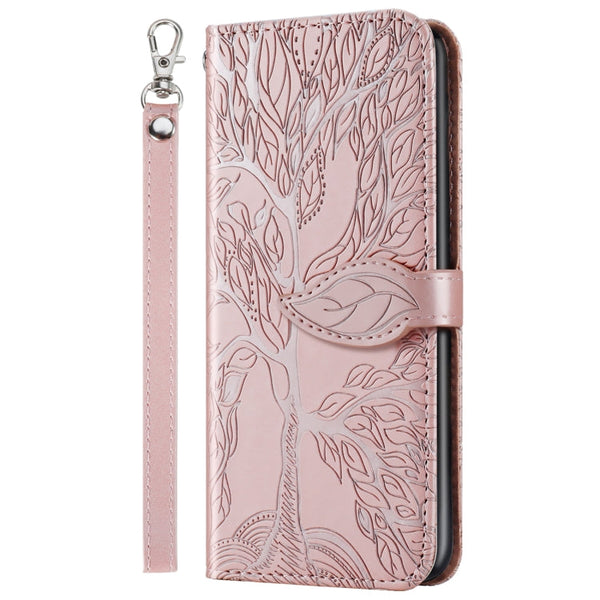 Life of Tree Embossing Pattern Horizontal Flip Leather Case with Holder & Card Slot & Wallet & Photo Frame & Lanyard