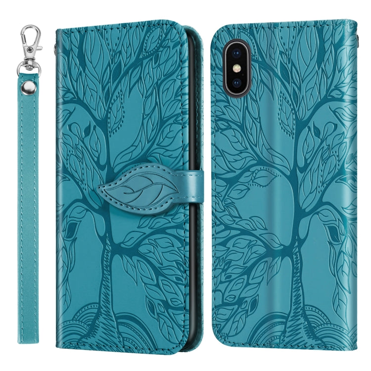 Life of Tree Embossing Pattern Horizontal Flip Leather Case with Holder & Card Slot & Wallet & Photo Frame & Lanyard