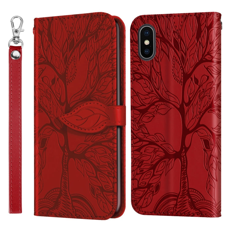 Life of Tree Embossing Pattern Horizontal Flip Leather Case with Holder & Card Slot & Wallet & Photo Frame & Lanyard