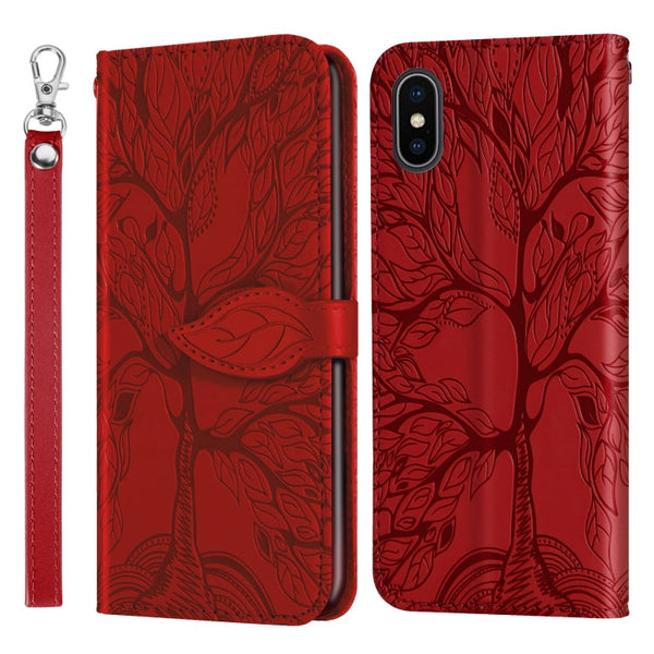 Life of Tree Embossing Pattern Horizontal Flip Leather Case with Holder & Card Slot & Wallet & Photo Frame & Lanyard