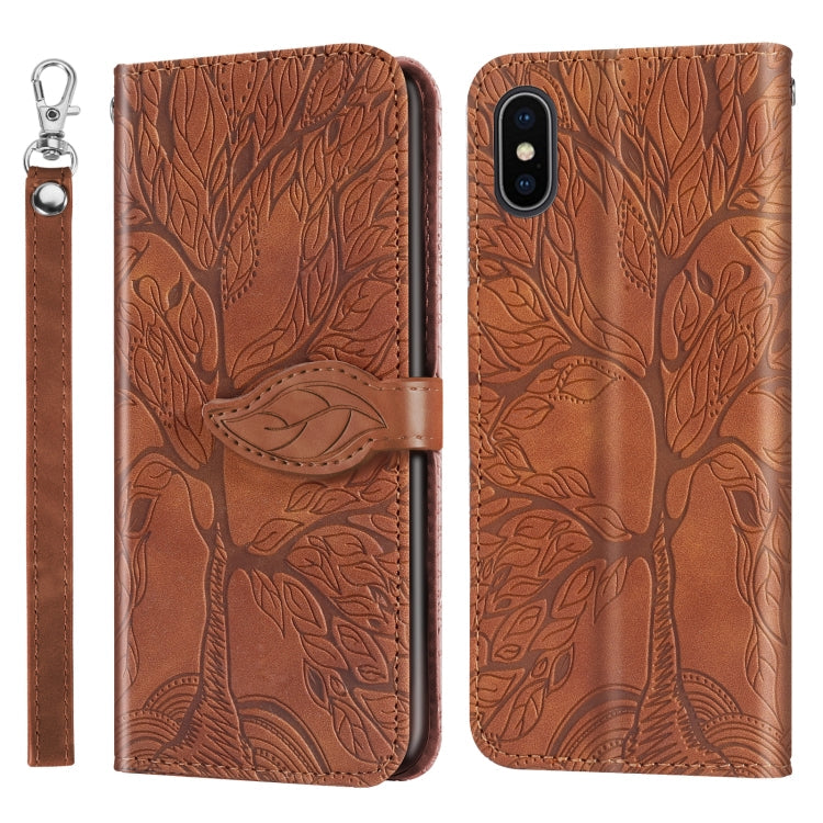 Life of Tree Embossing Pattern Horizontal Flip Leather Case with Holder & Card Slot & Wallet & Photo Frame & Lanyard