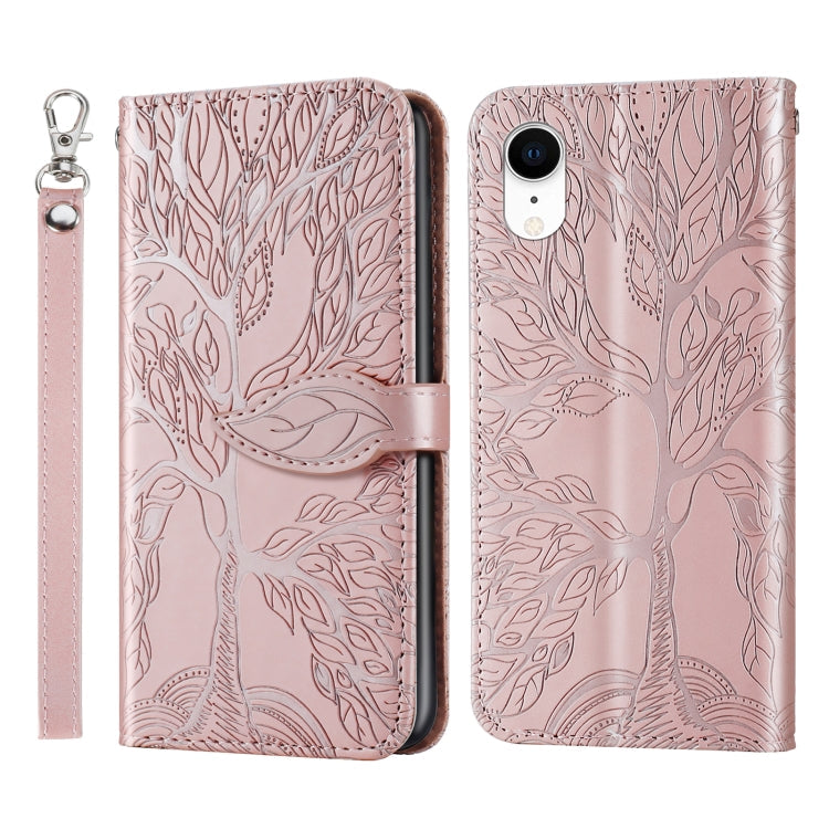 Life of Tree Embossing Pattern Horizontal Flip Leather Case with Holder & Card Slot & Wallet & Photo Frame & Lanyard