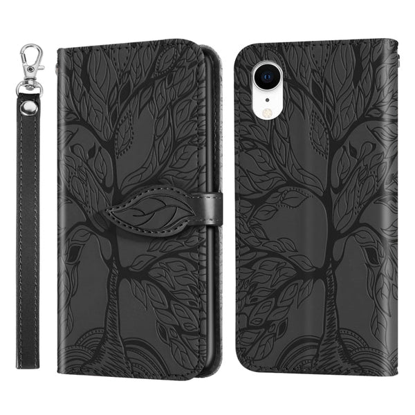 Life of Tree Embossing Pattern Horizontal Flip Leather Case with Holder & Card Slot & Wallet & Photo Frame & Lanyard
