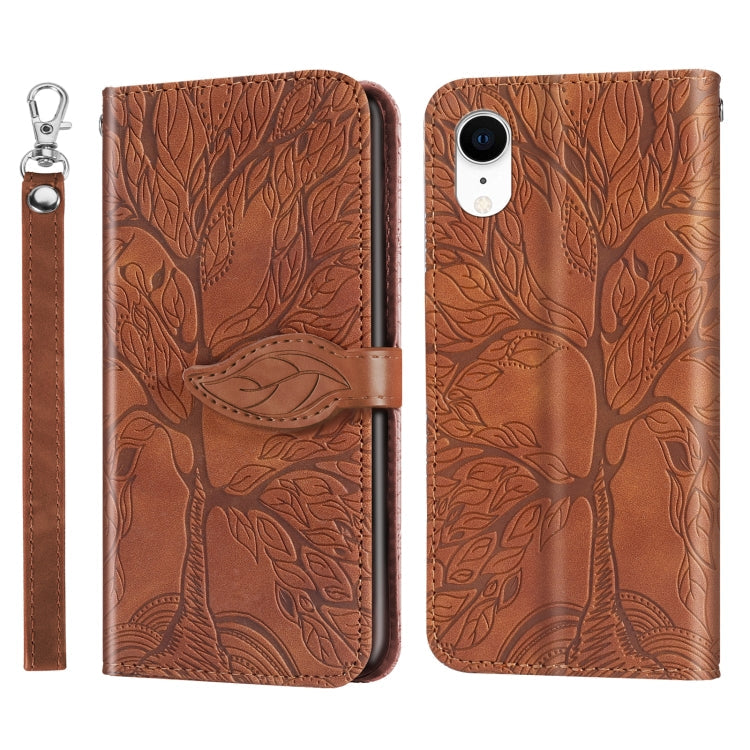 Life of Tree Embossing Pattern Horizontal Flip Leather Case with Holder & Card Slot & Wallet & Photo Frame & Lanyard