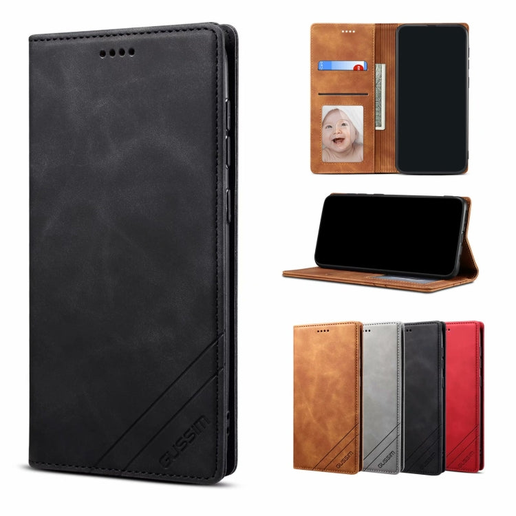 GUSSIM GS-001 Business Style Horizontal Flip Skin Feel PU Leather Case with Holder & Card Slots & Wallet & Photo Frame, For Samsung Galaxy M11, For Samsung Galaxy A21
