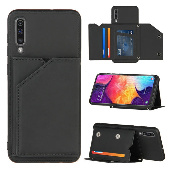 Skin Feel PU + TPU + PC Back Cover Shockproof Case with Card Slots & Holder & Photo Frame, For OPPO Realme 7, For Samsung Galaxy A50 & A30s & A50s, For OPPO Realme C11, For Samsung Galaxy A70 & A70s
