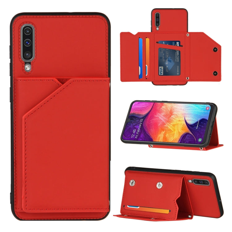Skin Feel PU + TPU + PC Back Cover Shockproof Case with Card Slots & Holder & Photo Frame, For OPPO Realme 7, For Samsung Galaxy A50 & A30s & A50s, For OPPO Realme C11, For Samsung Galaxy A70 & A70s