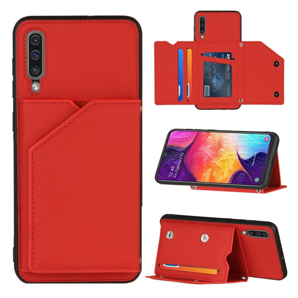 Skin Feel PU + TPU + PC Back Cover Shockproof Case with Card Slots & Holder & Photo Frame, For OPPO Realme 7, For Samsung Galaxy A50 & A30s & A50s, For OPPO Realme C11, For Samsung Galaxy A70 & A70s