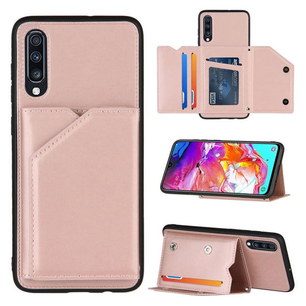 Skin Feel PU + TPU + PC Back Cover Shockproof Case with Card Slots & Holder & Photo Frame, For OPPO Realme 7, For Samsung Galaxy A50 & A30s & A50s, For OPPO Realme C11, For Samsung Galaxy A70 & A70s