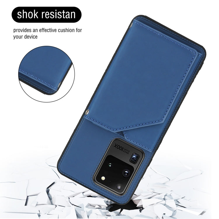 Skin Feel PU + TPU + PC Back Cover Shockproof Case with Card Slots & Holder & Photo Frame, For Samsung Galaxy S20 Ultra
