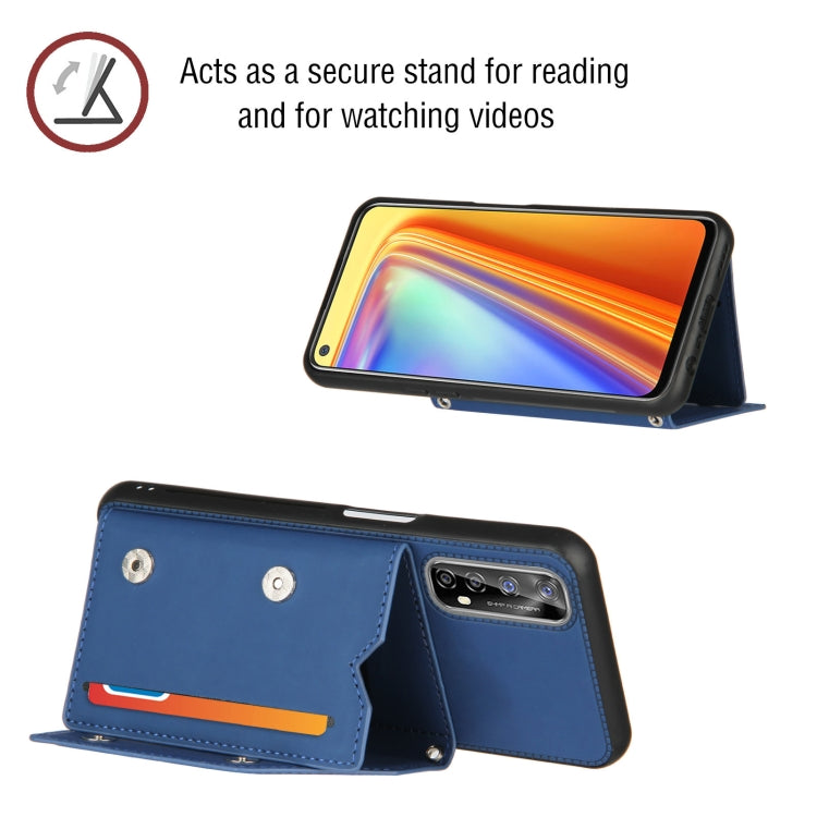 Skin Feel PU + TPU + PC Back Cover Shockproof Case with Card Slots & Holder & Photo Frame, For OPPO Realme 7, For Samsung Galaxy A50 & A30s & A50s, For OPPO Realme C11, For Samsung Galaxy A70 & A70s