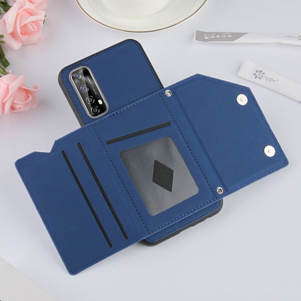 Skin Feel PU + TPU + PC Back Cover Shockproof Case with Card Slots & Holder & Photo Frame, For OPPO Realme 7, For Samsung Galaxy A50 & A30s & A50s, For OPPO Realme C11, For Samsung Galaxy A70 & A70s