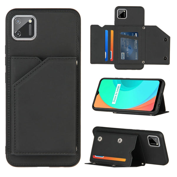 Skin Feel PU + TPU + PC Back Cover Shockproof Case with Card Slots & Holder & Photo Frame, For OPPO Realme 7, For Samsung Galaxy A50 & A30s & A50s, For OPPO Realme C11, For Samsung Galaxy A70 & A70s